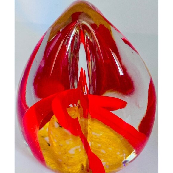 Millville Wheaton Village Signed Magnum Art Glass Paperweight Swirls on Frit 5"H - Picture 4 of 8